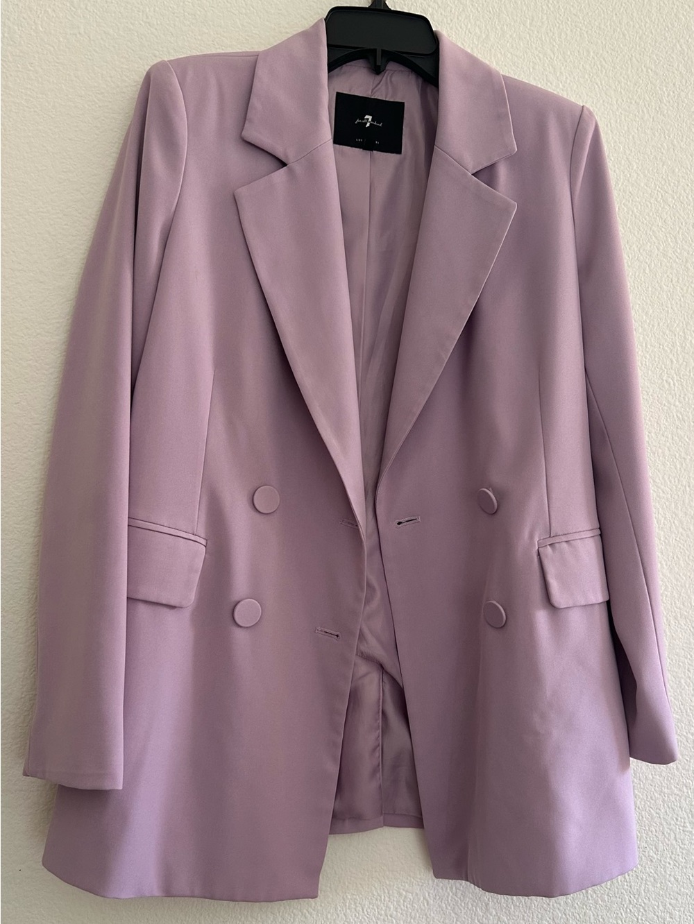 Women 7 For All Mankind Lilac Double-Breasted Blazer